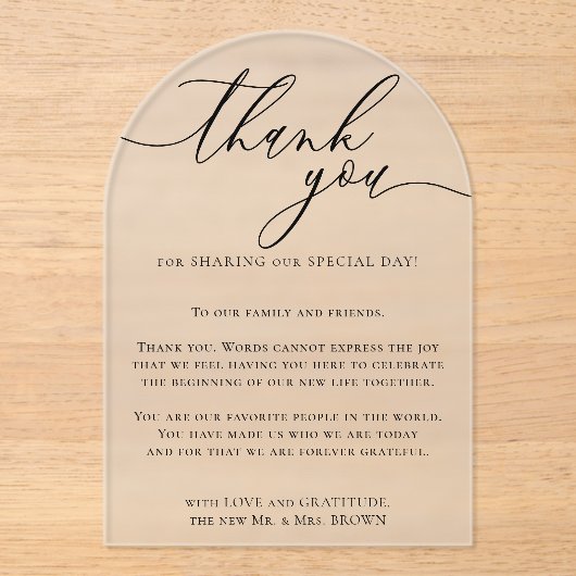 ありがとうモダン結婚さん アクリル招待状 (正面)