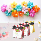 ありがとうモダン赤い白いストライプグリーンアップル フェイバーボックス