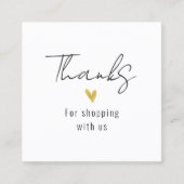 ありがとうモダン金ゴールドハートスクエア名刺 スクエア名刺 (正面)