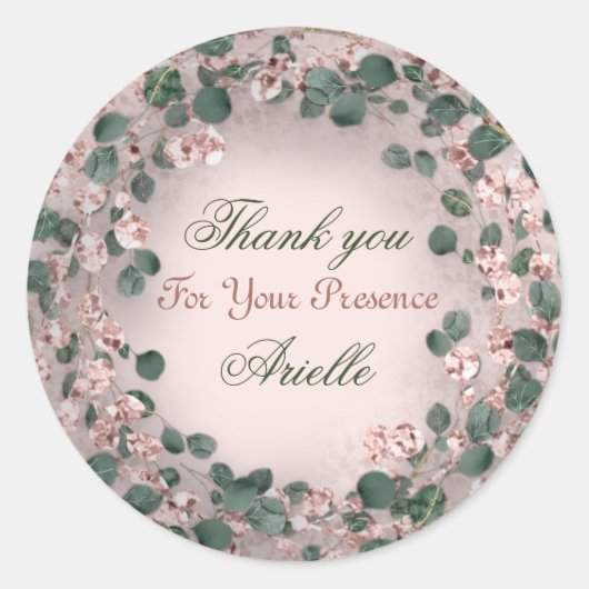 ありがとうユーカリ誕生日ミントグリーン粉末 ラウンドシール (正面)