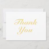 ありがとうライト金ゴールドエレガントスクリプトノートカード (正面)