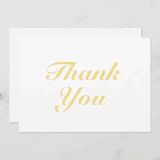 ありがとうライト金ゴールドエレガントスクリプトノートカード (正面/裏面)