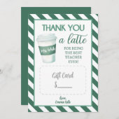 ありがとうラテ-先生ギフトカートテンプレート サンキューカード (正面/裏面)