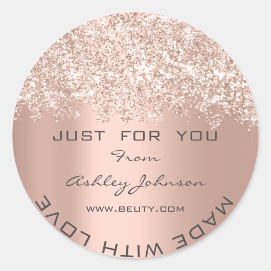 ありがとうラブメイドグリッター紙吹雪バラEts ラウンドシール (正面)