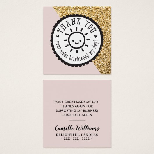 ありがとうラベルあなたの注文は私の日照を明るくした (正面&裏面)