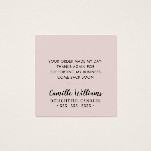 ありがとうラベルあなたの注文は私の日照を明るくした (裏面)