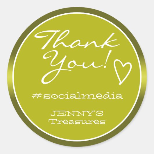 ありがとうラベルオリーブグラデーションクロムスチールラグジュアリー ラウンドシール (正面)