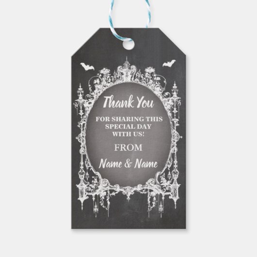 ありがとうラベルゴシックメッセージカード結婚ズ ギフトタグ (正面)