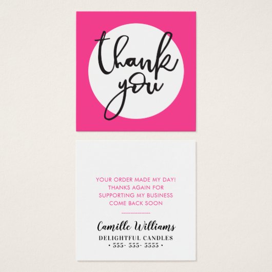 ありがとうラベルハンドレタリングシンプルスはっきりしたポット (正面&裏面)