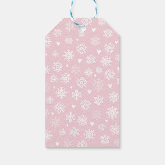 ありがとうラベルピンクベビー冷たいシャワーの恩恵 ギフトタグ (裏面)