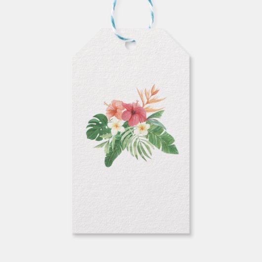 ありがとうラベル水彩熱帯結婚の ギフトタグ (裏面)