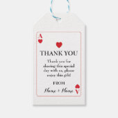 ありがとうラベル結婚のトランプエースハート ギフトタグ (正面)