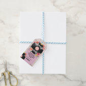 ありがとうラベル結婚のレコード花模様 ギフトタグ (より糸付き)