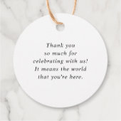 ありがとうラベル結婚式の引き出物モダンハート フェイバータグ (裏面)