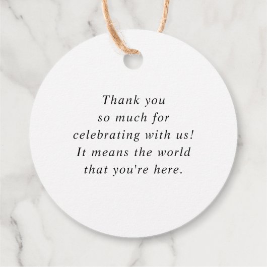 ありがとうラベル結婚式の引き出物モダンハート フェイバータグ (裏面)