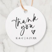 ありがとうラベル結婚式の引き出物モダンハート フェイバータグ (正面)