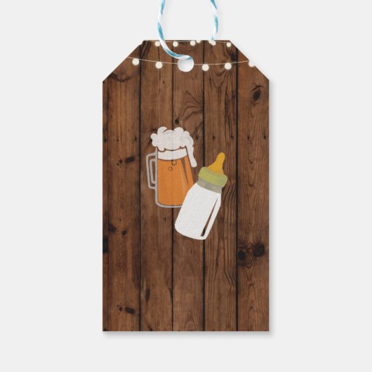 ありがとうラベル赤ちゃんシャワー醸造ガールボーイブルー ギフトタグ (裏面)