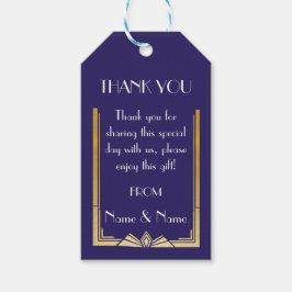 ありがとうラベル1920年代のギャツビー海軍20代結婚の ギフトタグ
