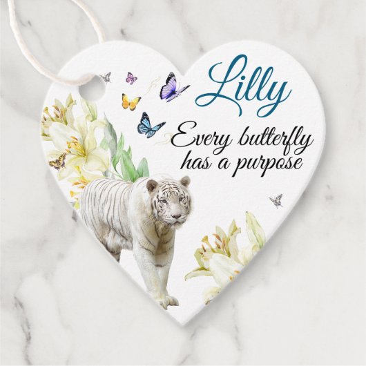 ありがとうラベル、タイガーメッセージカード フェイバータグ (正面)