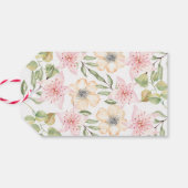 ありがとうラベル、メッセージカード |ピンクとクリームの花 ギフトタグ (裏面横)