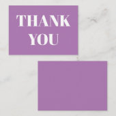 ありがとうラベンダーホワイトモダンタイポグラフィ アドバイスカード (正面/裏面)