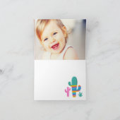 ありがとうラマ ピンクの誕生日パーティー感謝カード サンキューカード (内部)