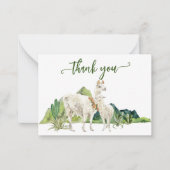 ありがとうラマAlpaca赤ちゃんシャワー水色 ノートカード (正面)