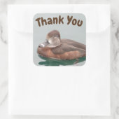 ありがとうリングや輪首アヒル写真雌鳥 スクエアシール (バッグ)