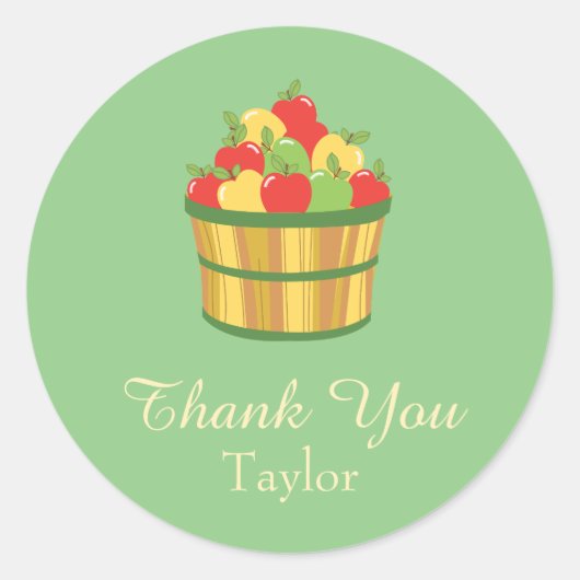 ありがとうリンゴ ラウンドシール (正面)
