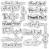 ありがとうレタリングカスタムカットのビニールシール シール (正面)