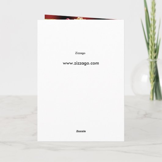 ありがとうレッドクリームバラ金ゴールドエレガント6 サンキューカード (裏面)