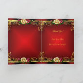 ありがとうレッドクリームバラ金ゴールドエレガント6 サンキューカード (内部)