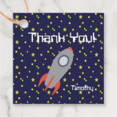 ありがとうレトロロケット船と星模様 フェイバータグ (正面)