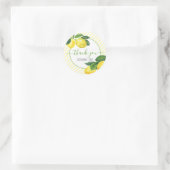 ありがとうレモン素朴な田舎の水の色のストライプ ラウンドシール (バッグ)