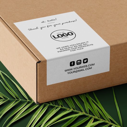 ありがとうロゴ包装トレンディー出荷シール 長方形シール