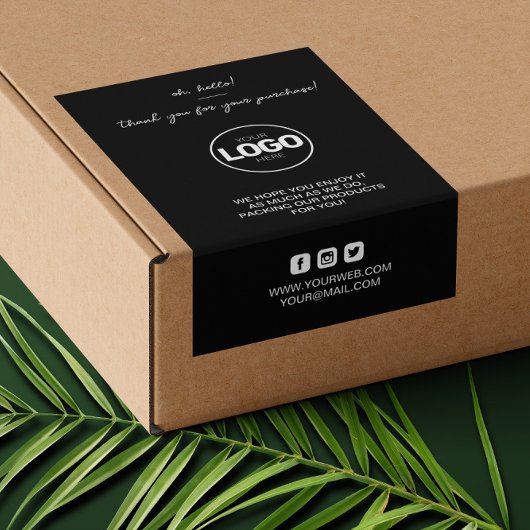 ありがとうロゴ包装トレンディー出荷シール 長方形シール