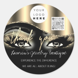 ありがとうロゴQrコードメイクアップLash Extension ラウンドシール