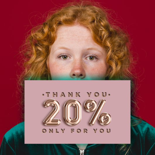 ありがとうロゴQRCODE 20%OFF割引コード金ゴールド 名刺