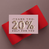 ありがとうロゴQRCODE 20%OFF割引コード金ゴールド 名刺