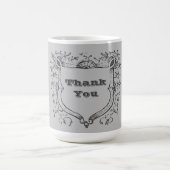 ありがとうヴィンテージシールドつる植物フレーム評価 コーヒーマグカップ (中央)