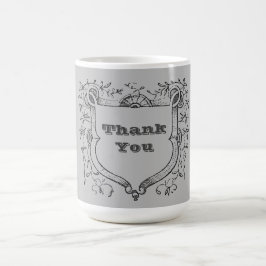 ありがとうヴィンテージシールドつる植物フレーム評価 コーヒーマグカップ