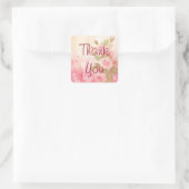 ありがとうヴィンテージ素朴バラシール スクエアシール (バッグ)