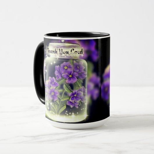 ありがとう主パープルパンシーマグカップ マグカップ (正面左)