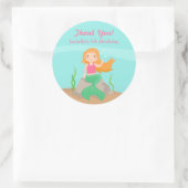 ありがとう人魚の女の子の誕生日パーティシール ラウンドシール (バッグ)