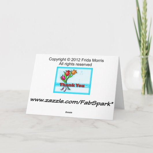 ありがとう先生おもしろいかわいい漫画の花 サンキューカード (裏面)