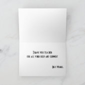 ありがとう先生おもしろいかわいい漫画の花 サンキューカード (内部)