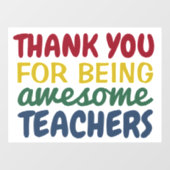 ありがとう先生おもしろいカラフルレインボースクール ウィンドウサイン (シート)