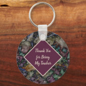 ありがとう先生カラフル渦巻きタイルのモザイク キーホルダー (正面)