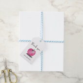 ありがとう先生ギフトりんご水色 ギフトタグ (より糸付き)