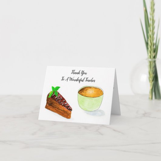ありがとう先生チョコレートケーキとコーヒー サンキューカード (正面)